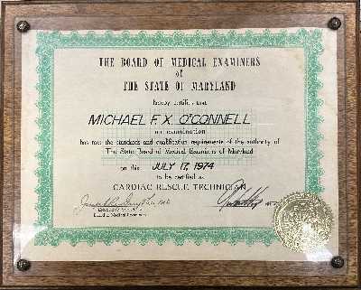 Board of Medical Directors, State of Maryland CRT Certificate