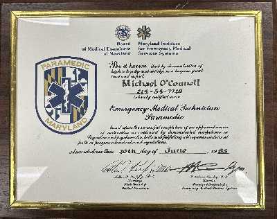 Board of Medical Examiners and MIEMSS EMT-P Certificate